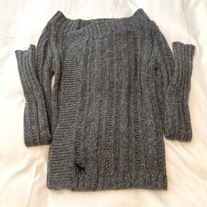 Abercrombie Girls Wrap/Open Cardigan Long/Short Cable Knit Wool Blend Size S/M